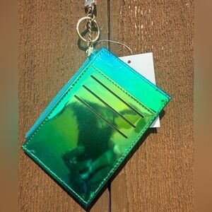 VIETA Fashion Holographic Green Card Holder NWT